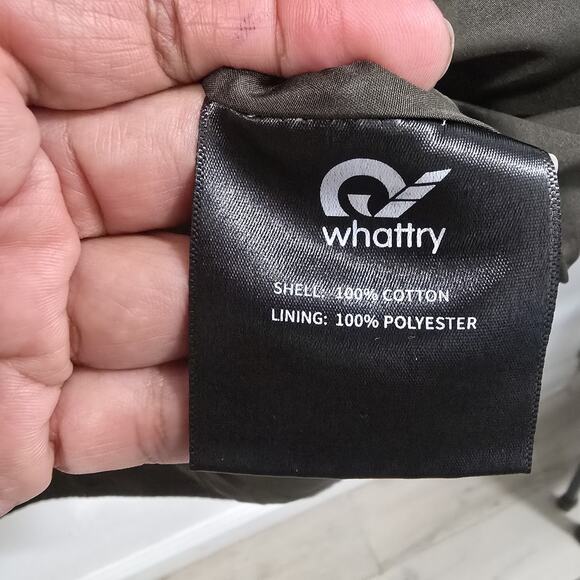 Whattry Men’s Utility Jacket XL Brown Hooded Military Field Coat Cargo Casual - Picture 8 of 16